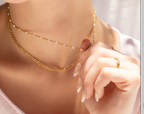 Fern White Necklace|Gold