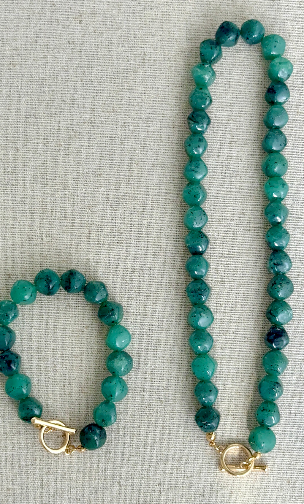 Jade Bead Set | Gold