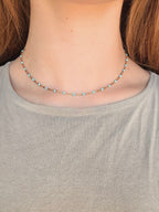 Fern Blue Necklace | Gold