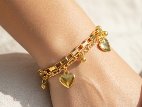 Libbie Heart Bracelet | Gold