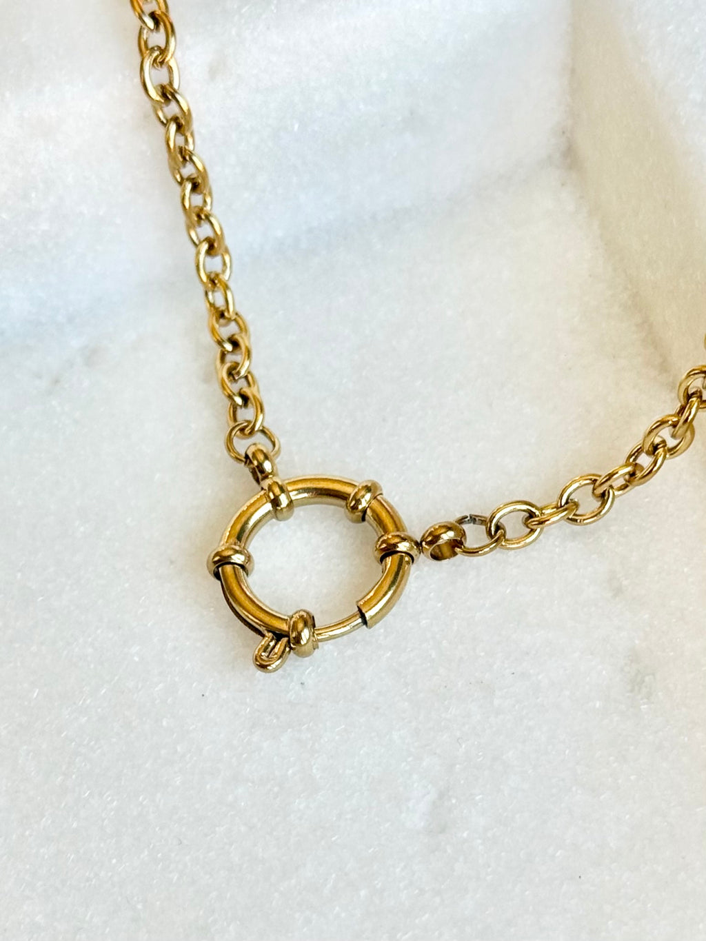 Josslyn Carabiner Necklace | Gold