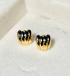 Mable Ribbed Earrings | Gold
