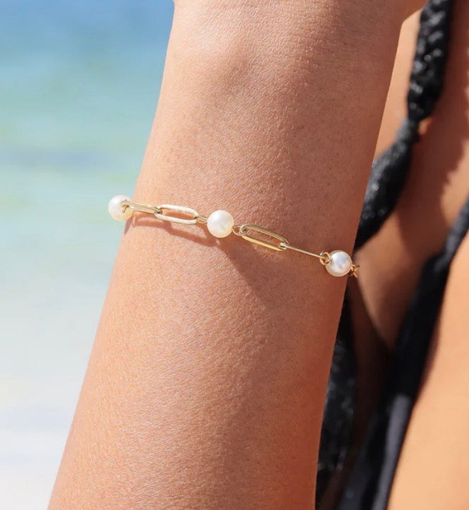 The Harbor Pearl Bracelet | Gold