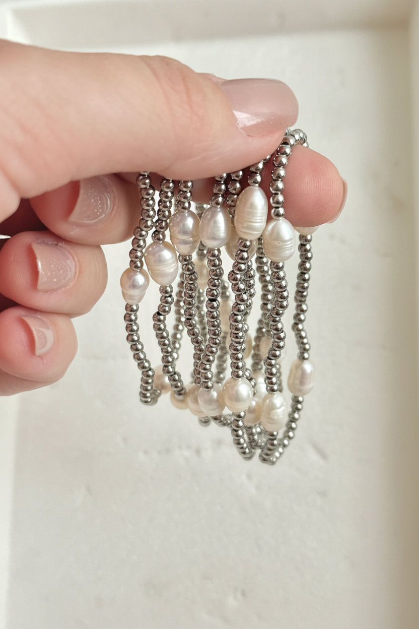 Tidal Pearl Bracelet | Gold & Silver