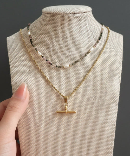 Andy T-Bar Necklace | Gold