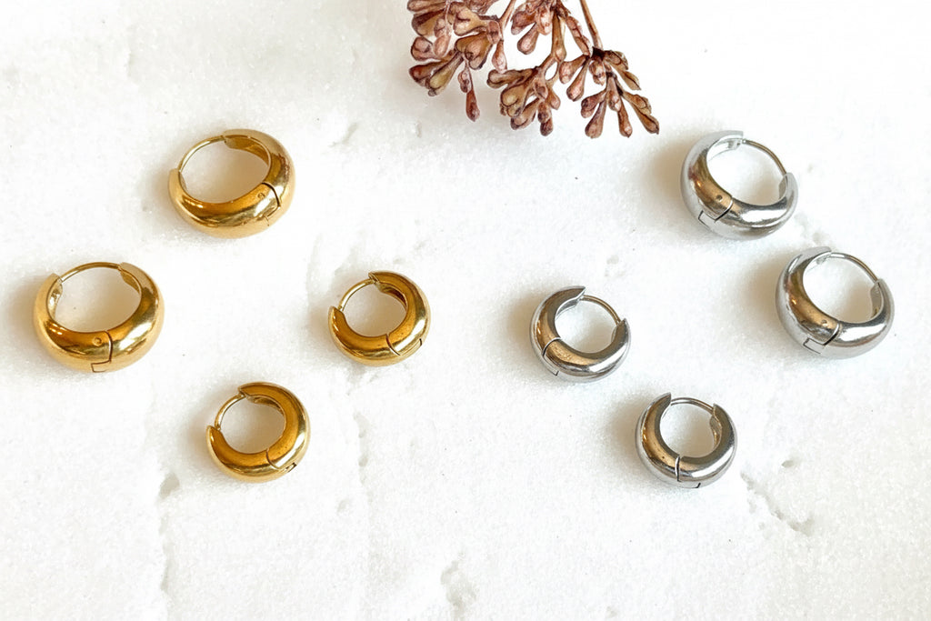 Honey Huggie Hoops | Gold & Silver