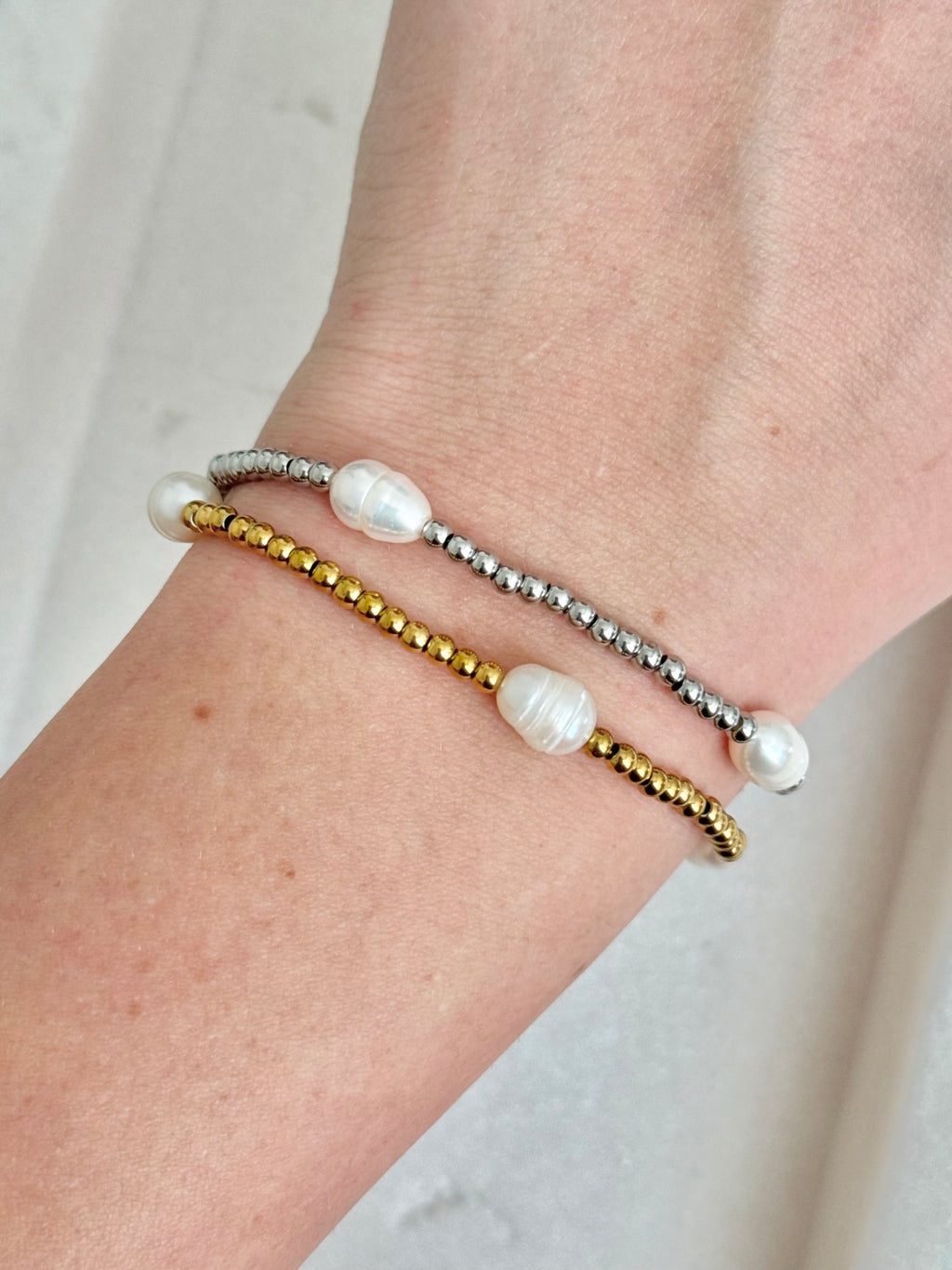 Tidal Pearl Bracelet | Gold & Silver