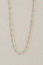 Fern Blue Necklace | Gold