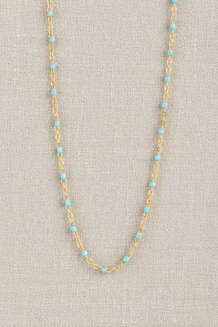 Fern Blue Necklace | Gold
