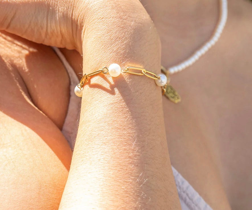 The Harbor Pearl Bracelet | Gold