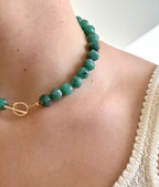 Jade Bead Necklace | Gold