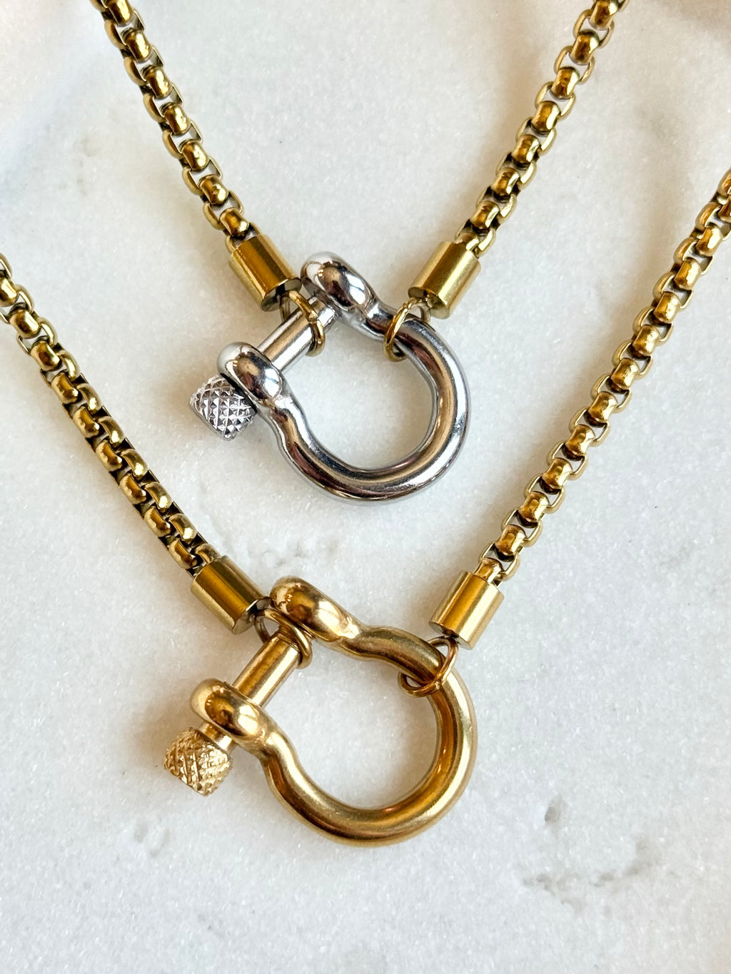 Billie Buckle Necklace | Gold & Mixed Metal