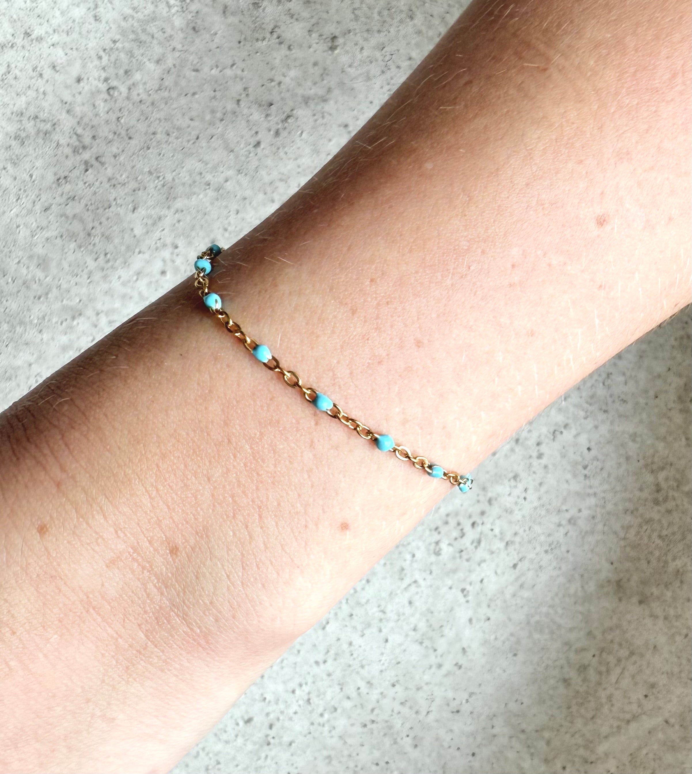 Fern Blue Bracelet | Gold