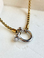 Billie Buckle Necklace | Gold & Mixed Metal
