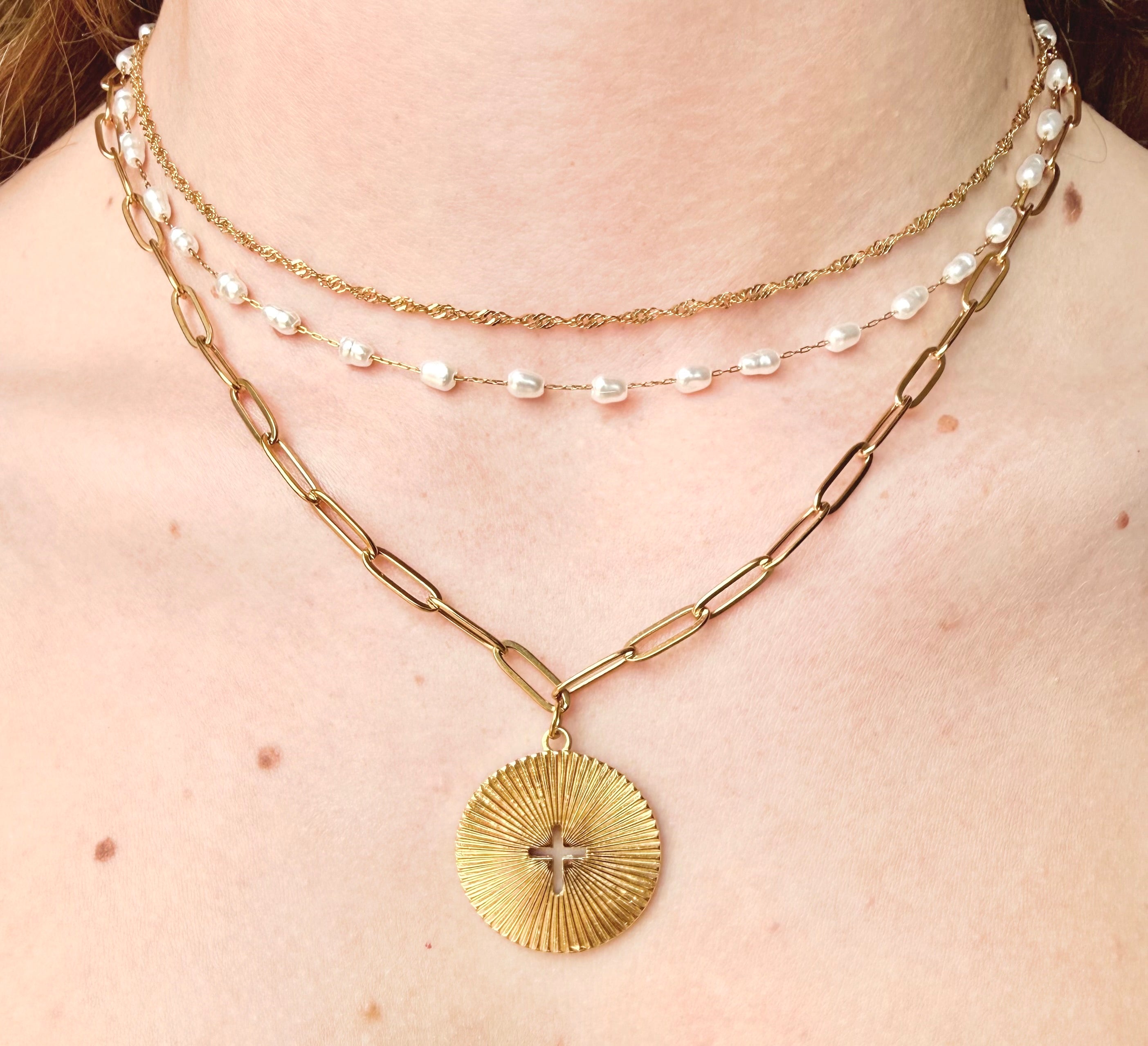 Haven Cross Necklace | Gold