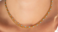 Fern Blue Necklace | Gold