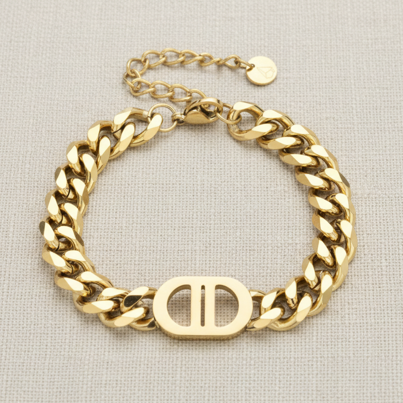 Josie Cuban Bracelet | Gold