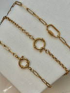 Ella Link Carabiner Necklace| Gold