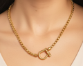 Billie Buckle Necklace | Gold & Mixed Metal