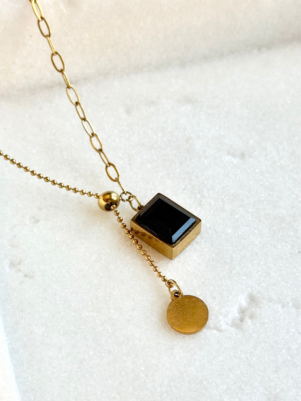 Mari Stone Necklace | Gold