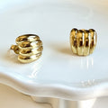 Mable Ribbed Earrings | Gold
