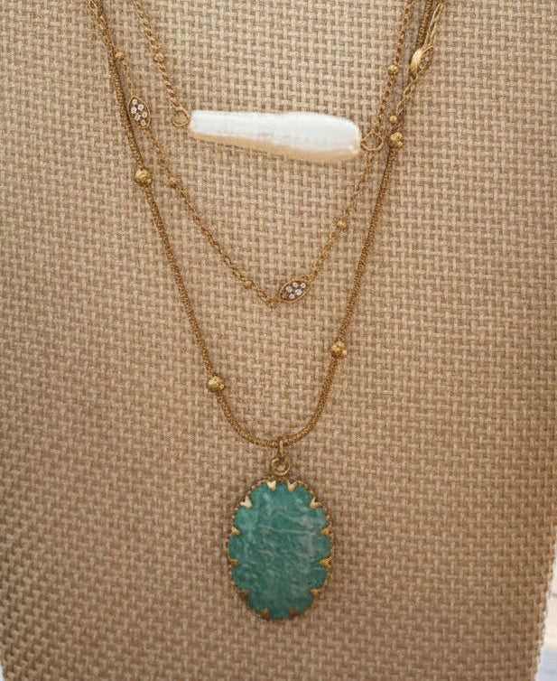 Coastal Layers Necklace Set | Gold