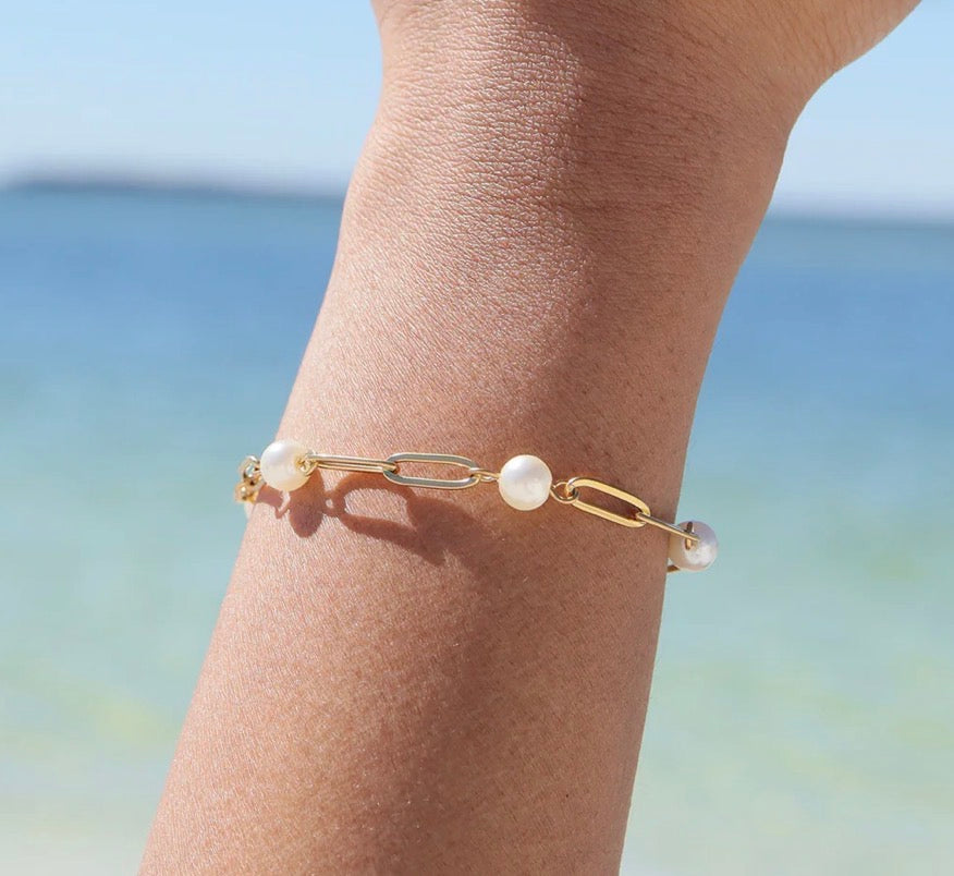 The Harbor Pearl Bracelet | Gold