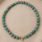 Jade Bead Necklace | Gold