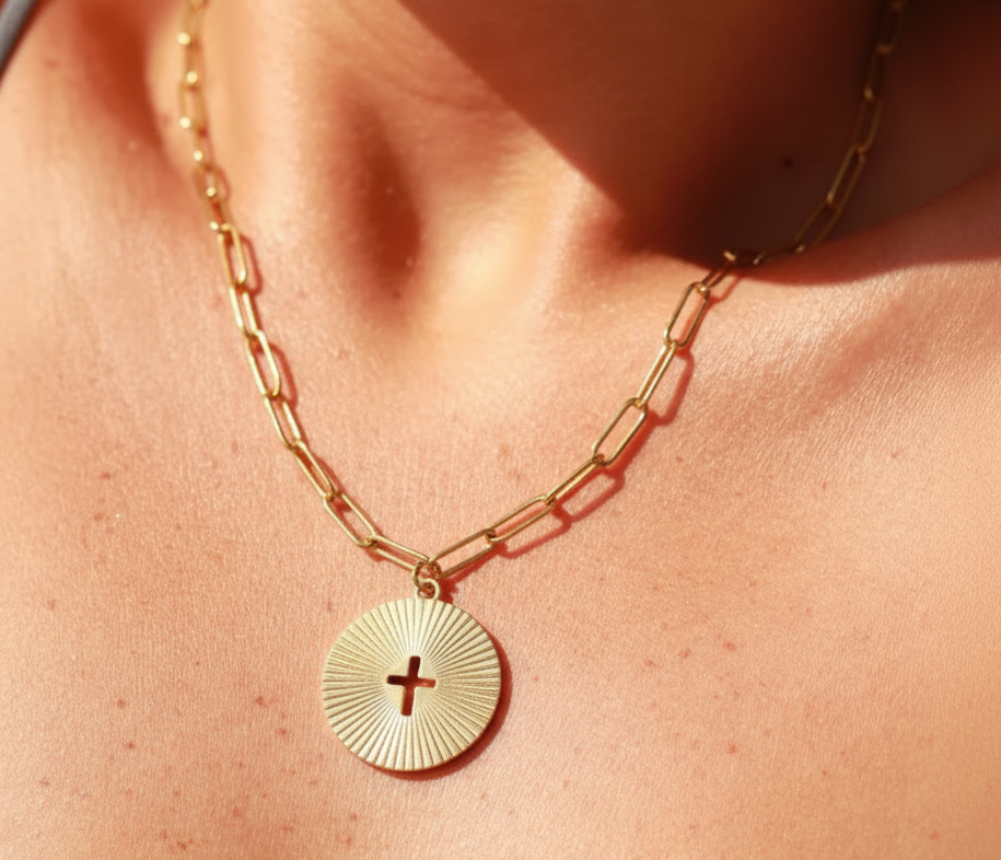 Haven Cross Necklace | Gold