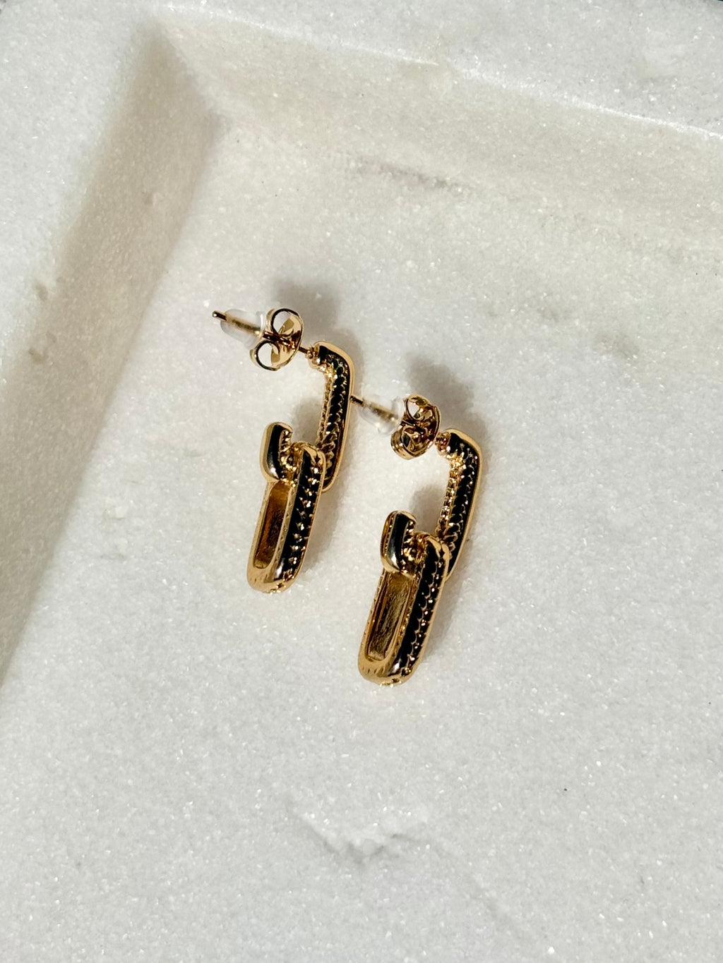 Hattie Link Earrings | Gold
