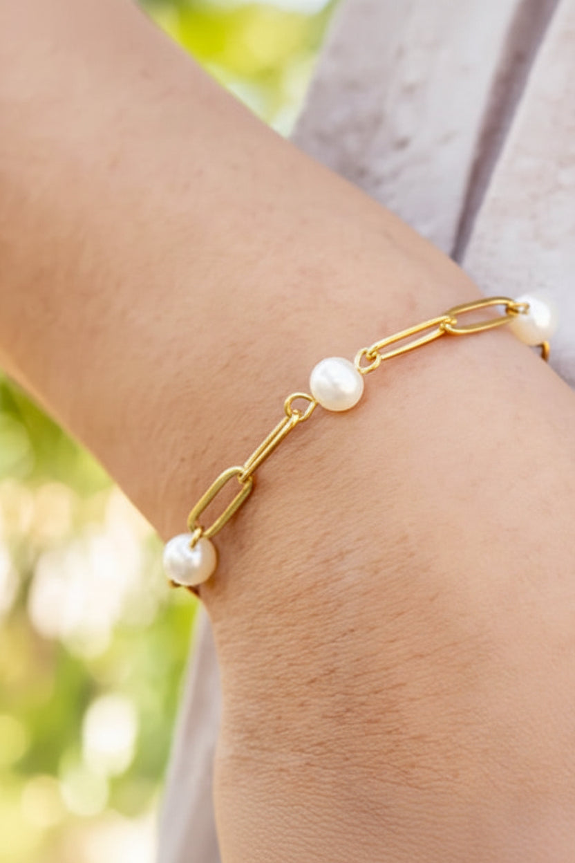 The Harbor Pearl Bracelet | Gold