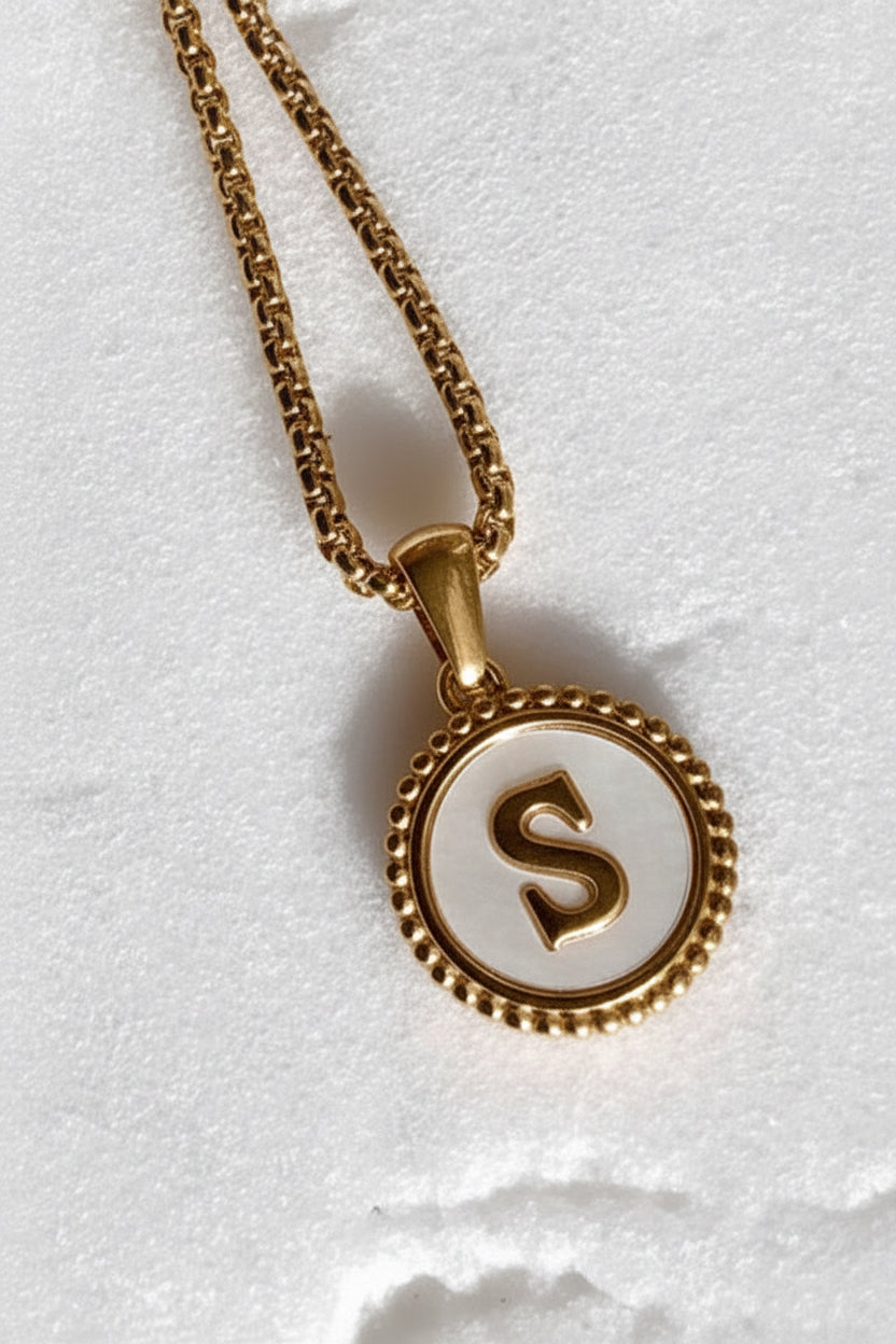 Sage Initial Necklace | Gold