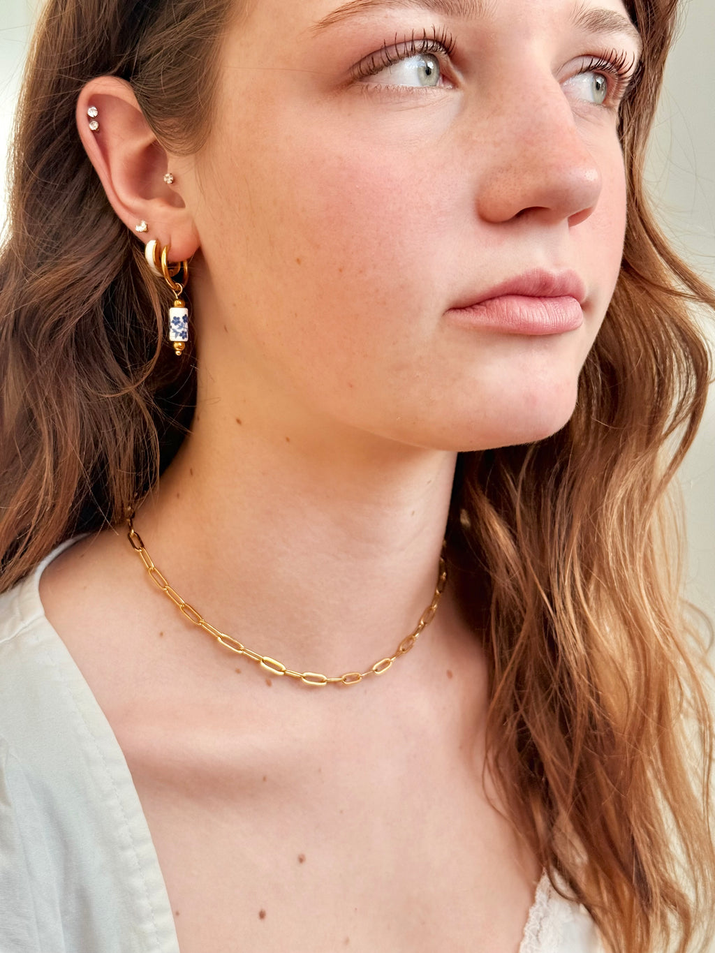 Beth Link Necklace | Gold