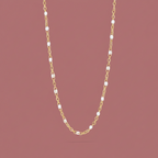 Fern White Necklace|Gold