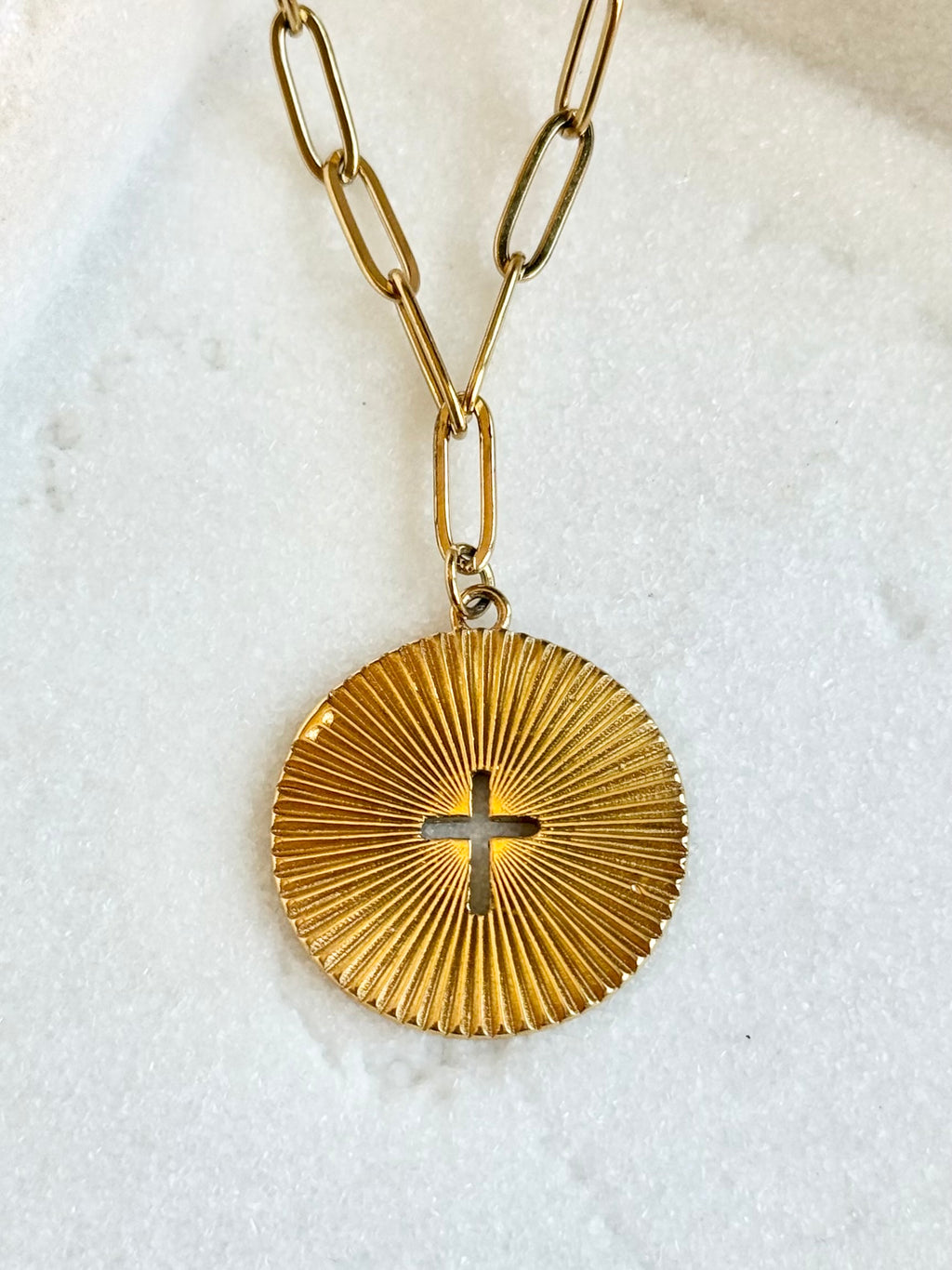 Haven Cross Necklace | Gold