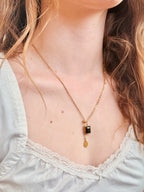 Marilla Stone Necklace | Gold