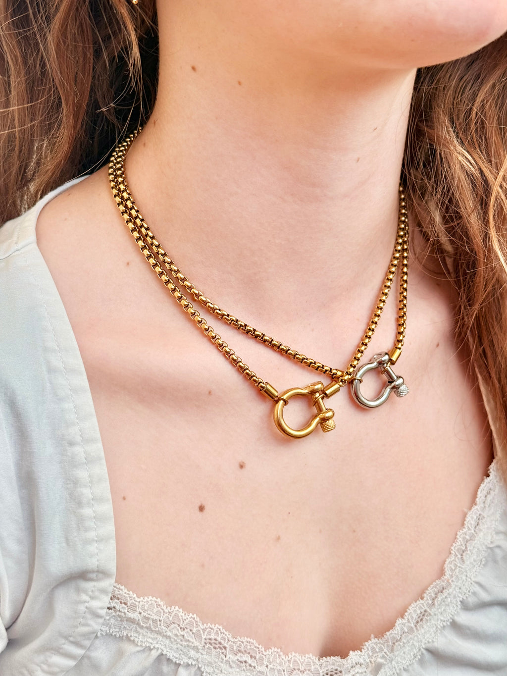 Billie Buckle Necklace | Gold & Mixed Metal