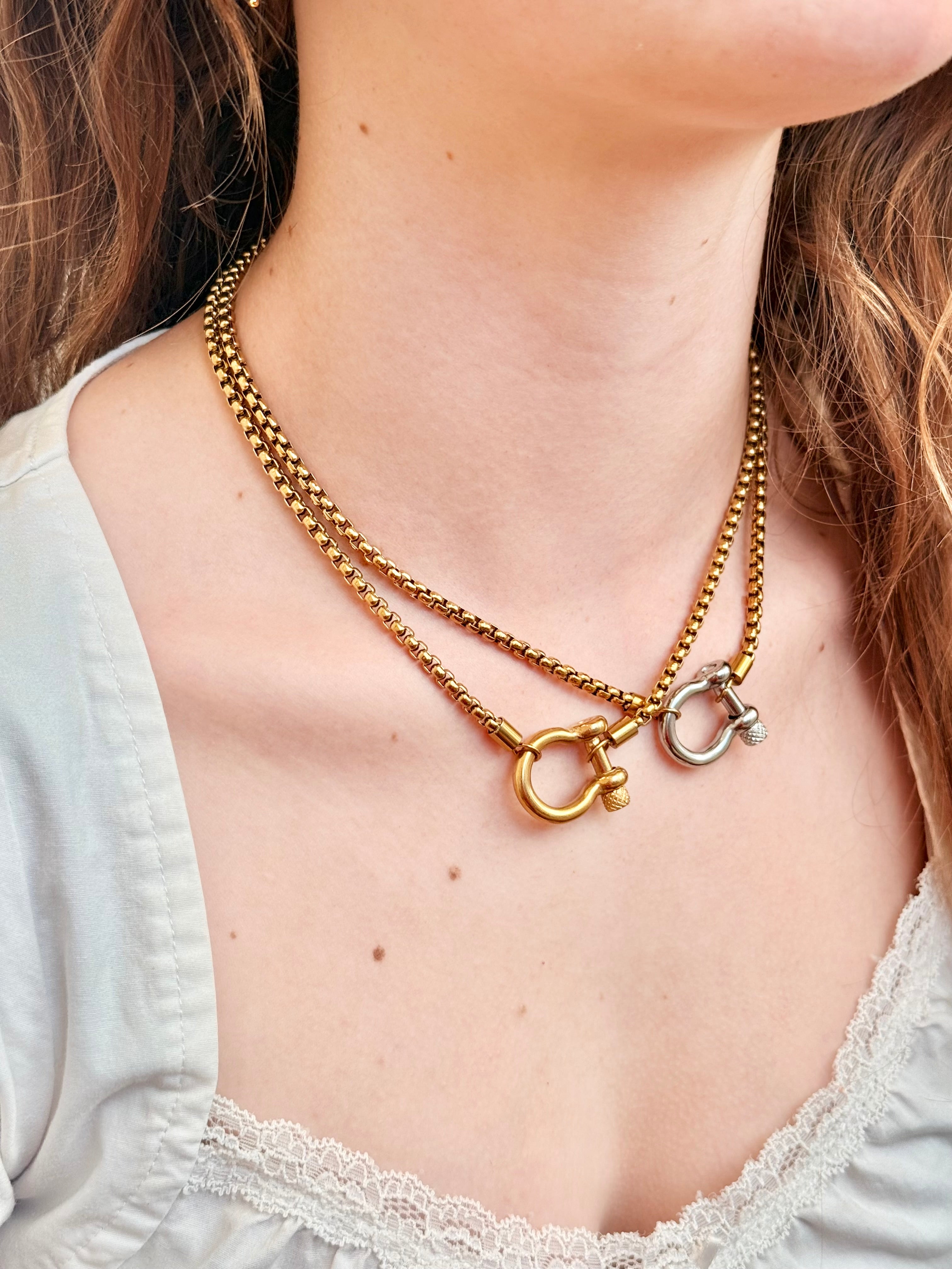 Billie Buckle Necklace | Gold & Mixed Metal