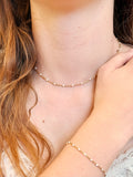 Fern White Necklace|Gold