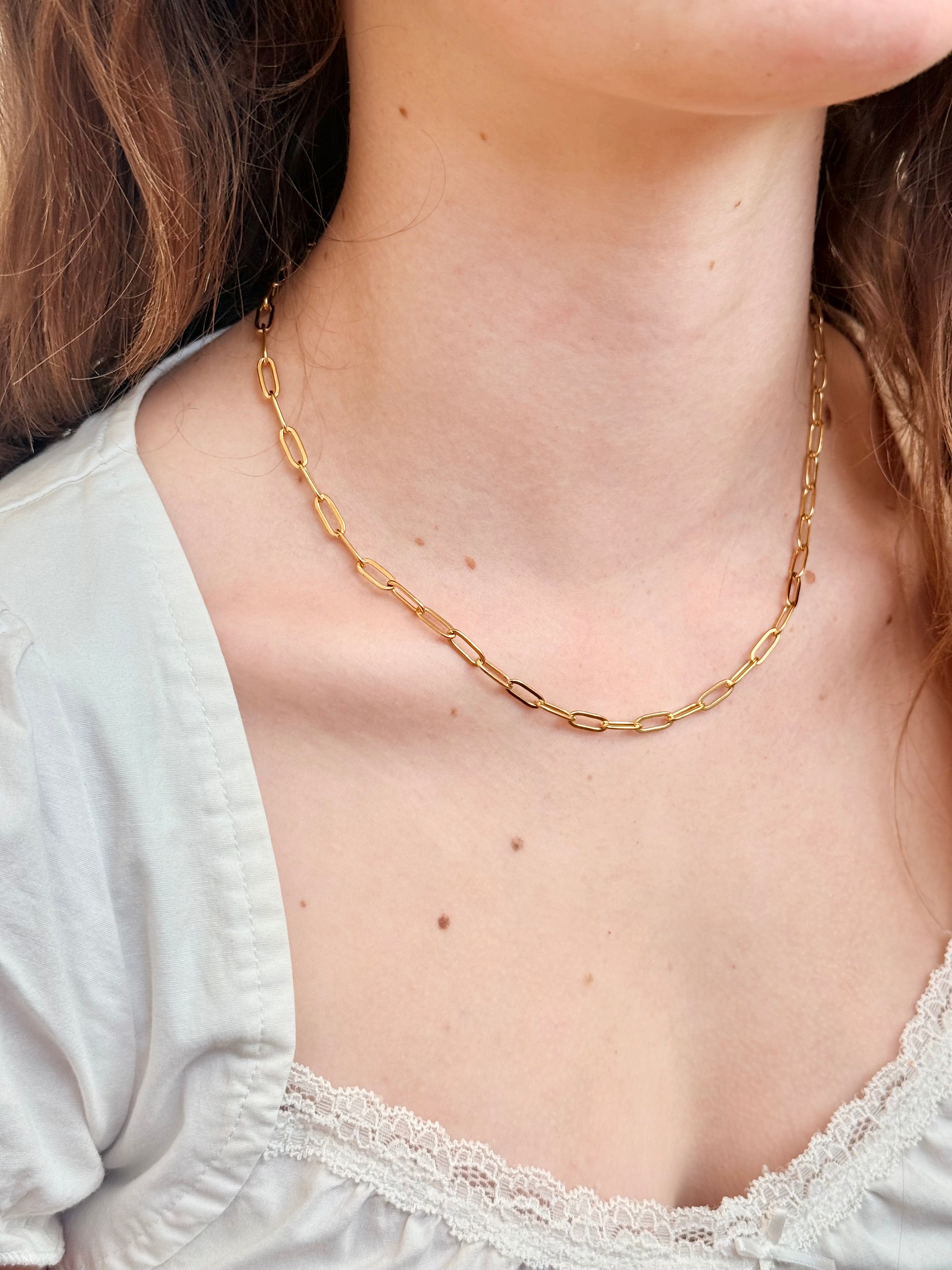 Beth Link Necklace | Gold