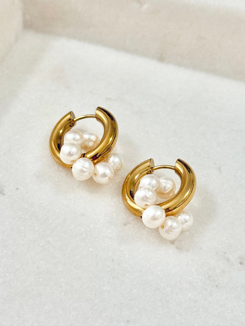Pearl Picnic Hoops | Gold