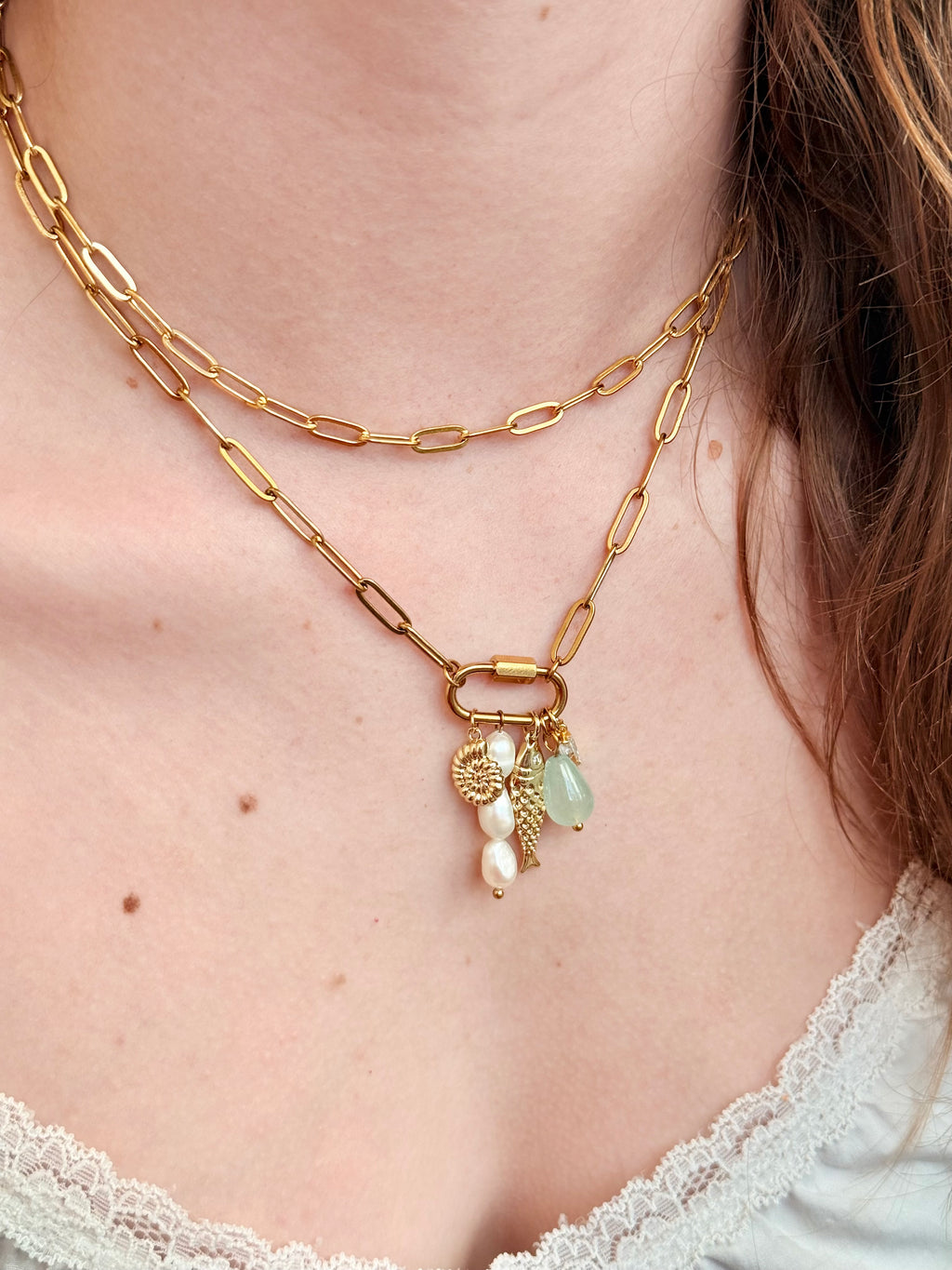 Beth Link Necklace | Gold