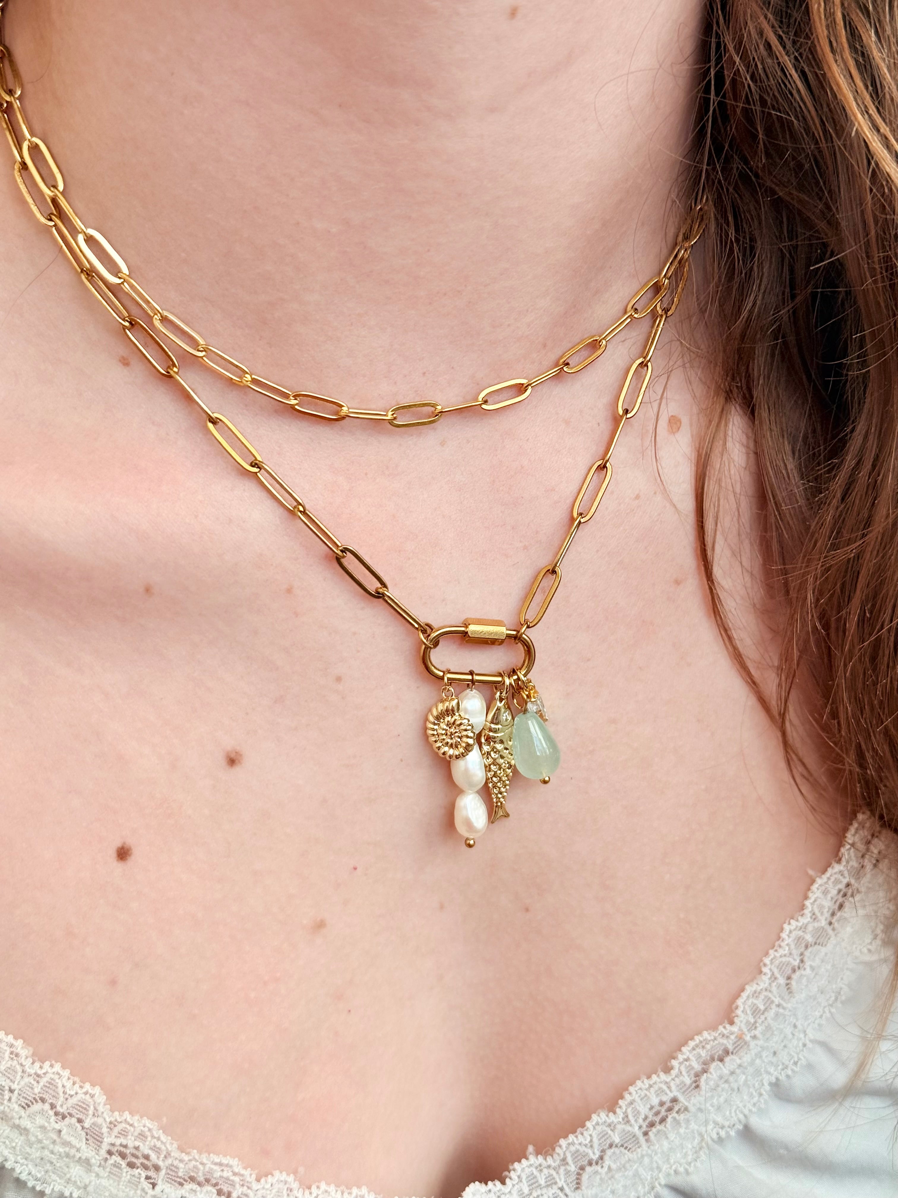Beth Link Necklace | Gold