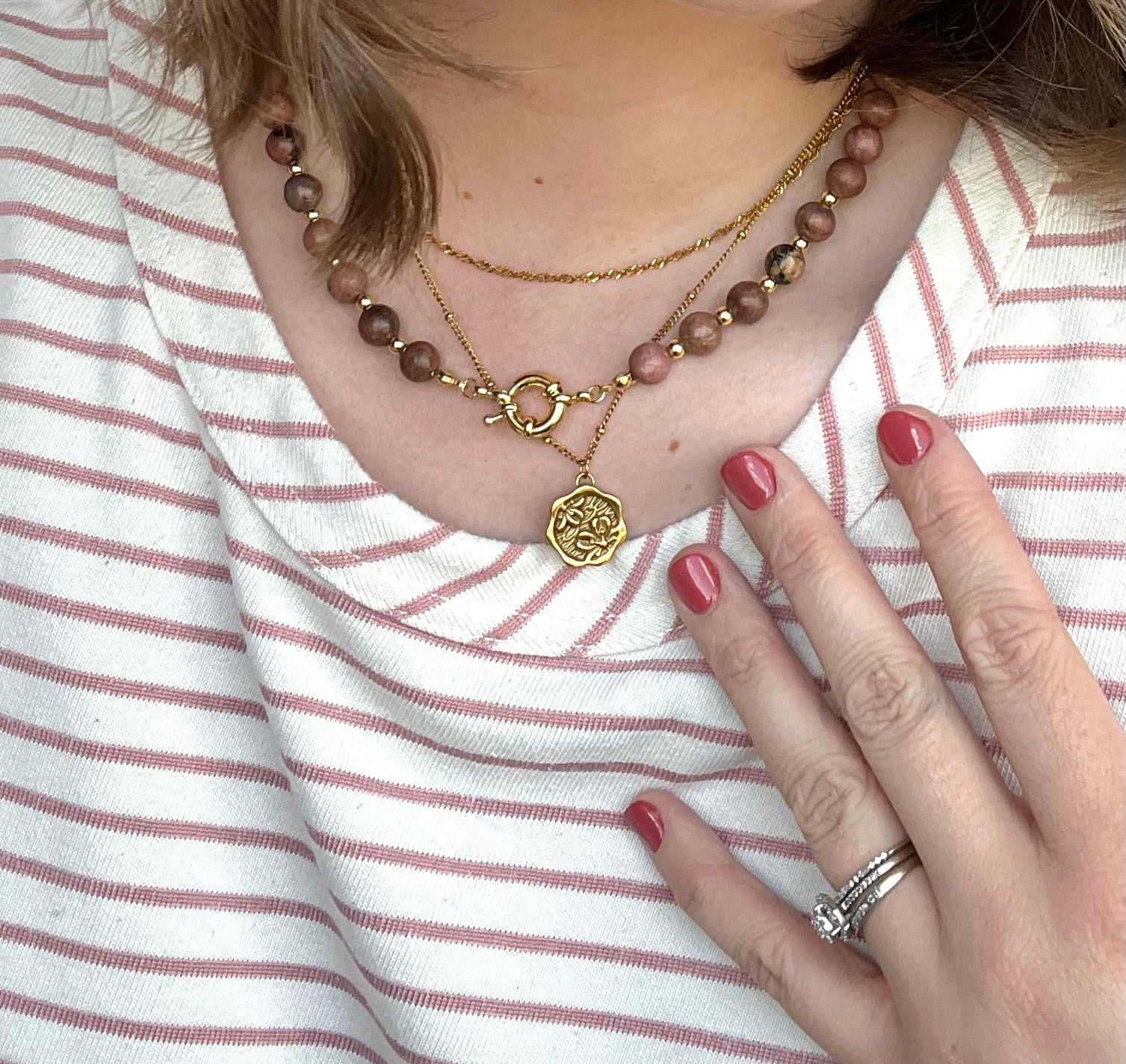 Madeline Bead Necklace | Gold
