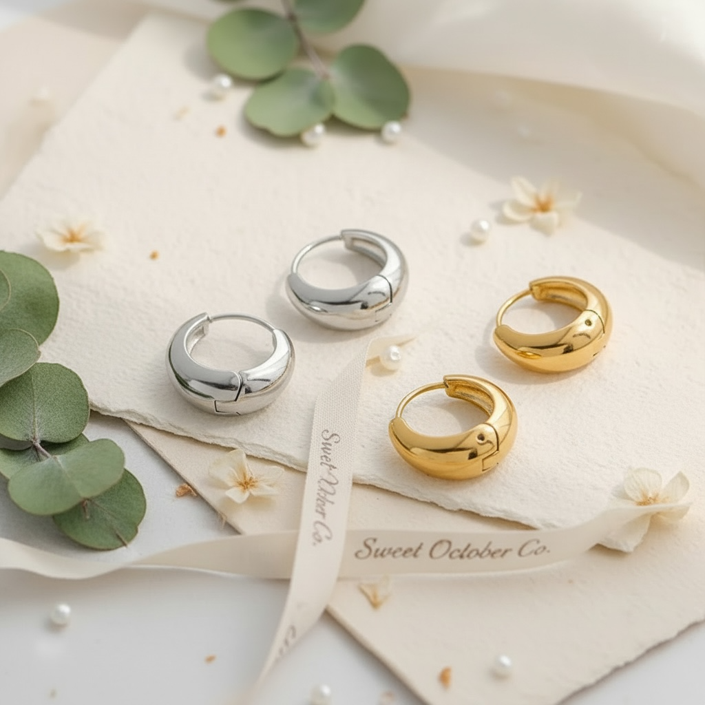 Honey Huggie Hoops | Gold & Silver