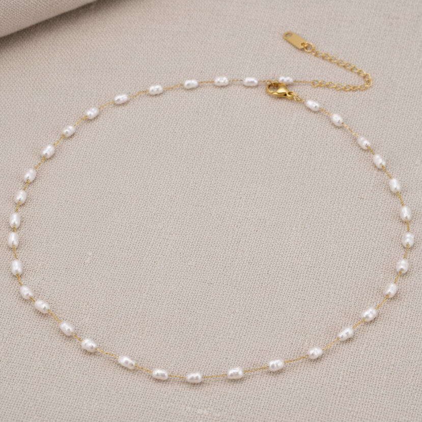 Lena Pearl Necklace | Gold