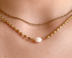 Opal Link Necklace | Gold