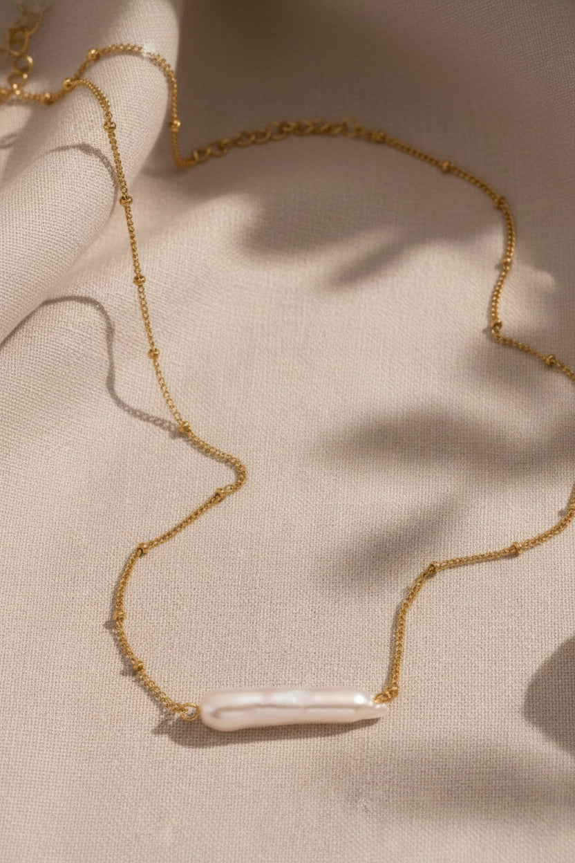 Evermore Pearl Necklace | Gold