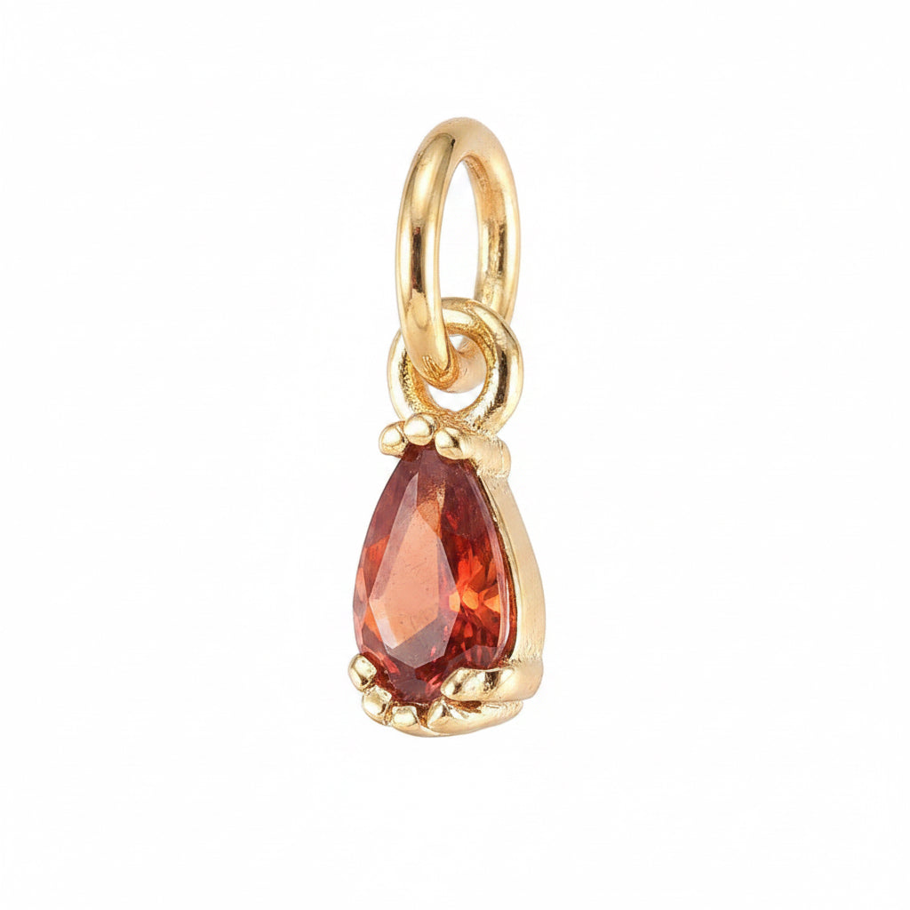 Red Orange Stone Charm