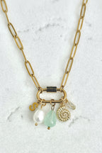 Green Natural Stone Charm